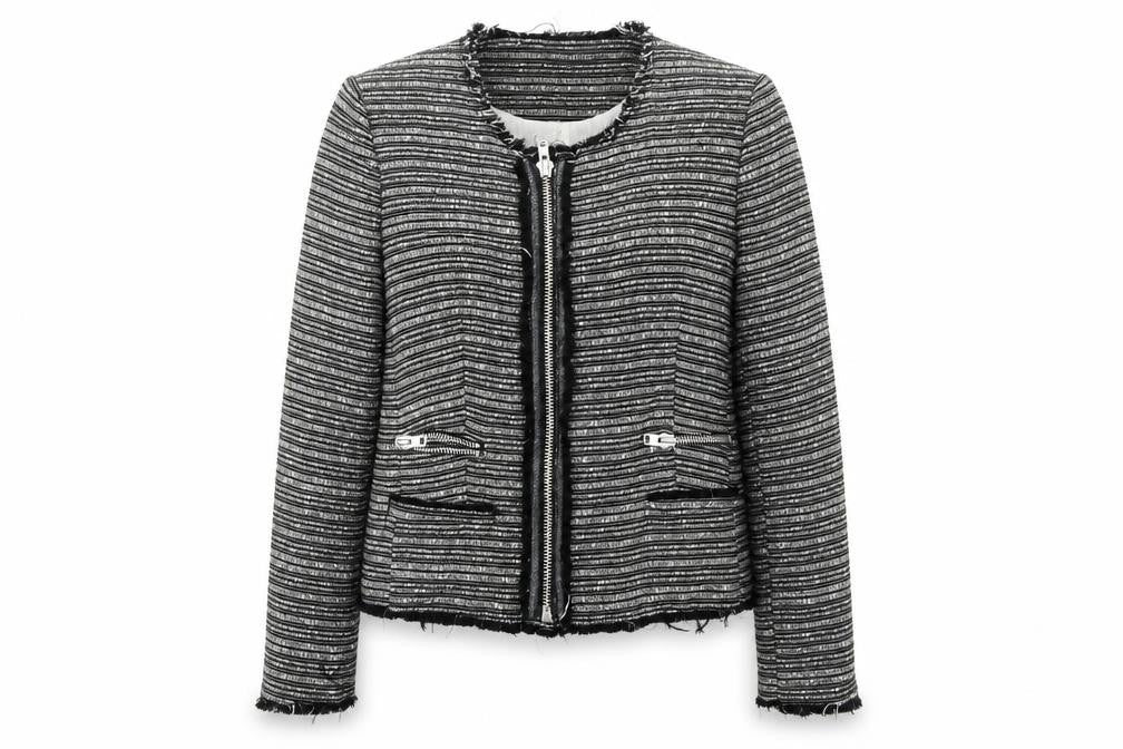 Mango Womens Grey   Jacket Blazer Size L  Zip