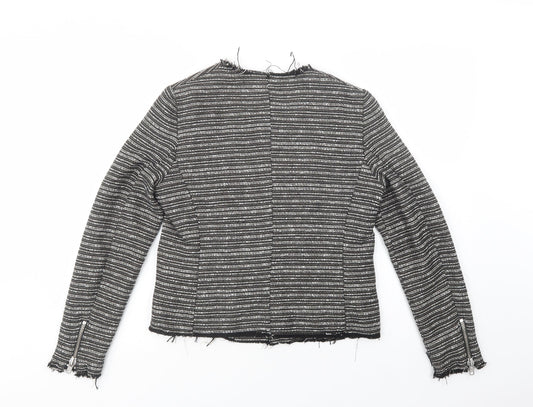 Mango Womens Grey   Jacket Blazer Size L  Zip