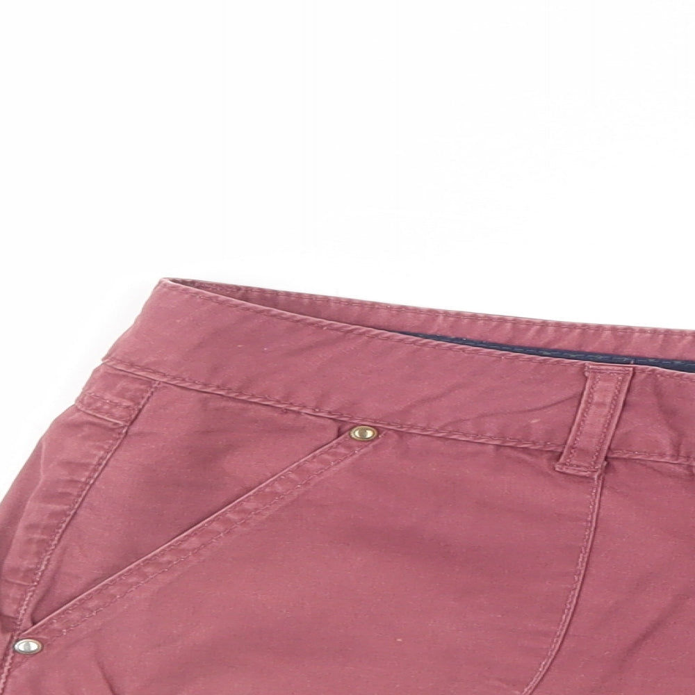 Denim Co. Womens Purple  Cotton Hot Pants Shorts Size 10 L3 in Regular Button