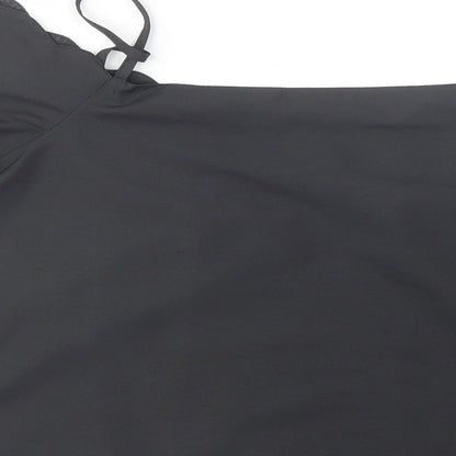 Boohoo Womens Black  Polyester Basic Blouse Size 10 Off the Shoulder