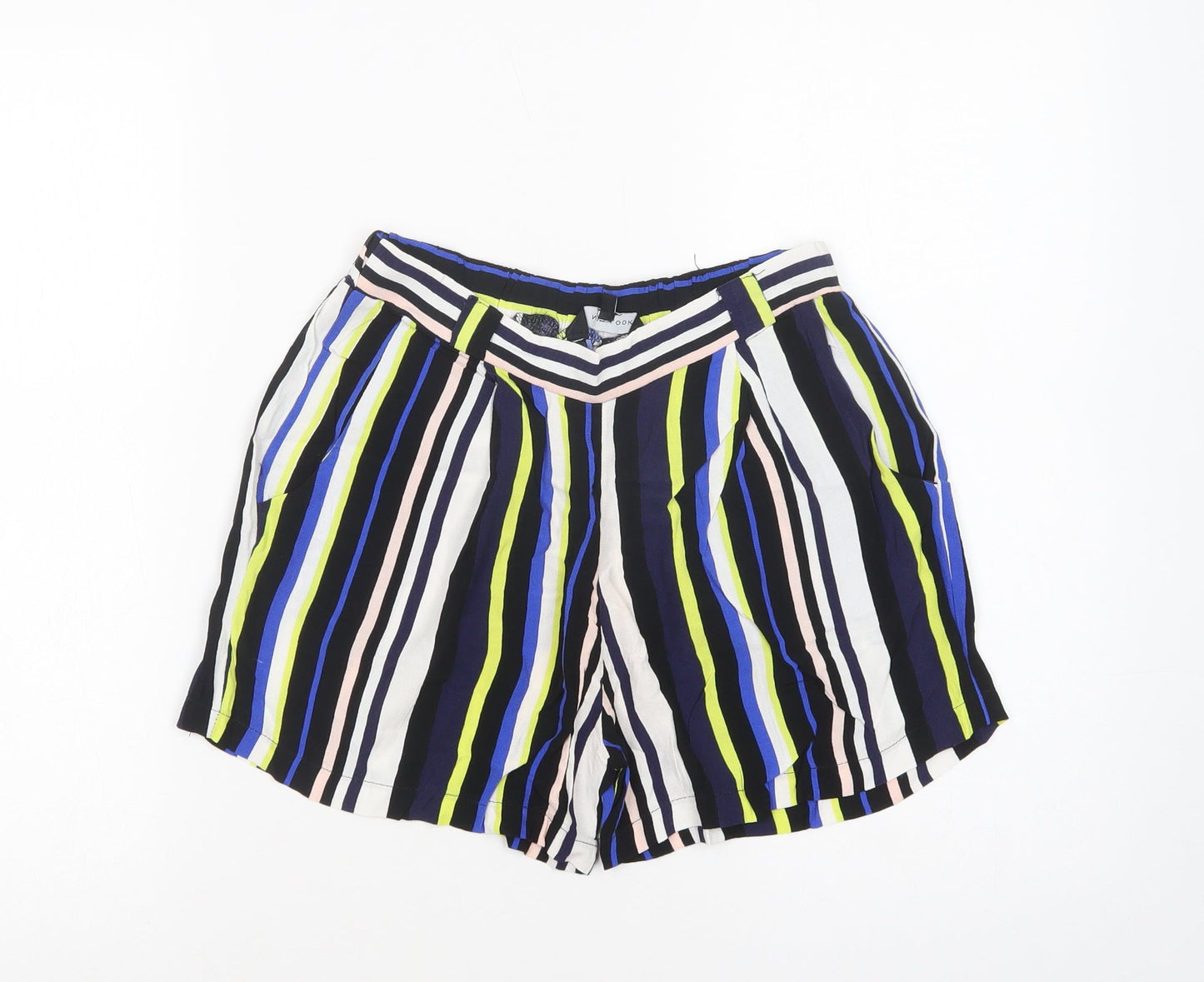 New Look Womens Multicoloured Striped Polyester Paperbag Shorts Size 8 L4 in Regular