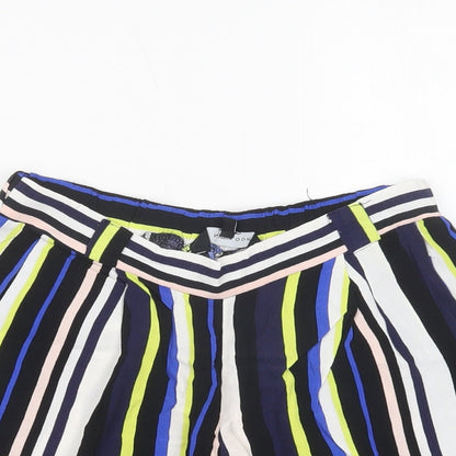New Look Womens Multicoloured Striped Polyester Paperbag Shorts Size 8 L4 in Regular