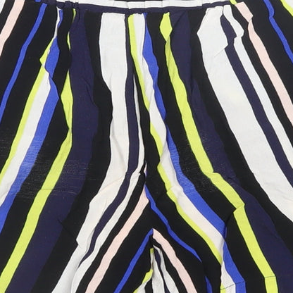 New Look Womens Multicoloured Striped Polyester Paperbag Shorts Size 8 L4 in Regular