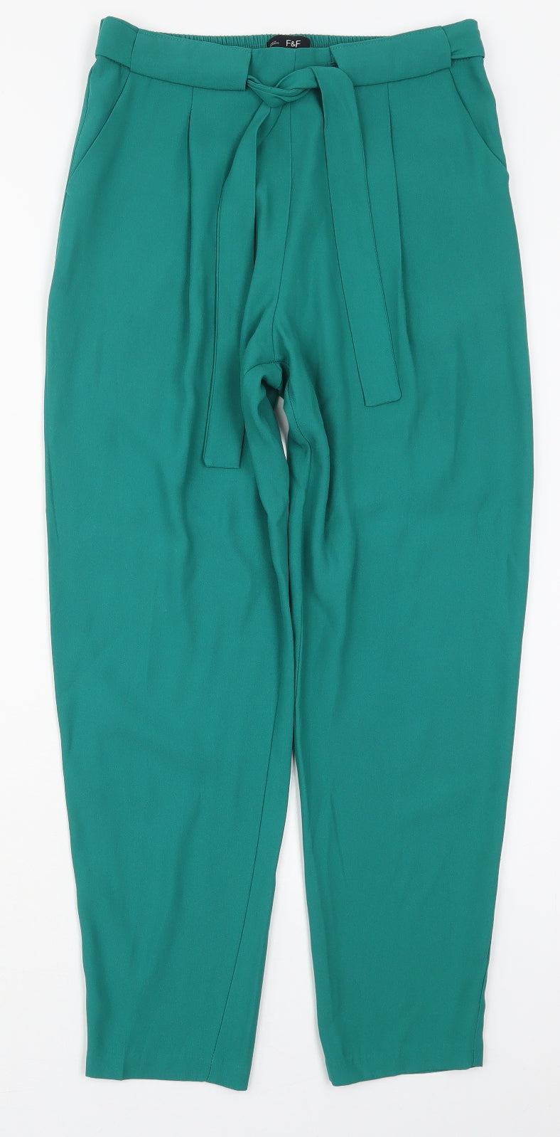 F&F Womens Green  Polyester Trousers  Size 6 L28 in Regular