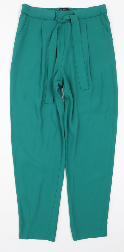 F&F Womens Green  Polyester Trousers  Size 6 L28 in Regular