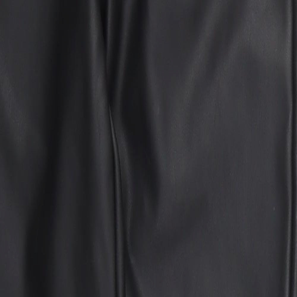 Denim Co Womens Black  Polyurethane Trousers  Size 6 L29 in Regular Button