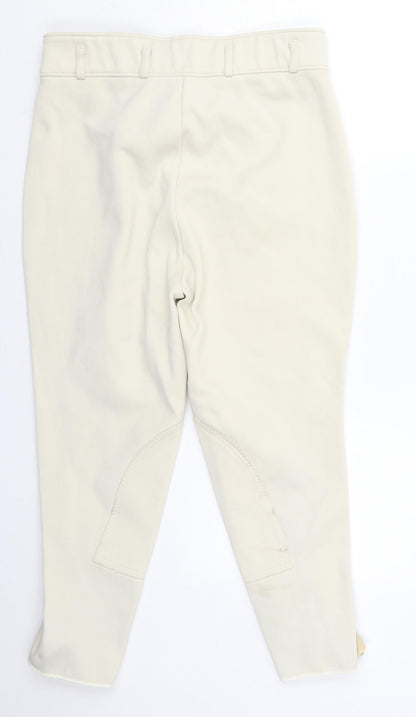 Preworn Womens Beige  Nylon Cropped Trousers Size M L22 in Regular Button - Horse Riding