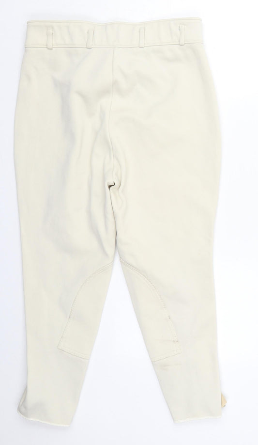 Preworn Womens Beige  Nylon Cropped Trousers Size M L22 in Regular Button - Horse Riding