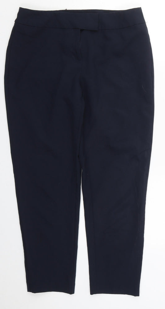 George Womens Blue  Polyester Trousers  Size 12 L25 in Regular Hook & Eye