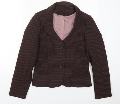 Dorothy Perkins Womens Brown Striped Polyester Jacket Suit Jacket Size 12