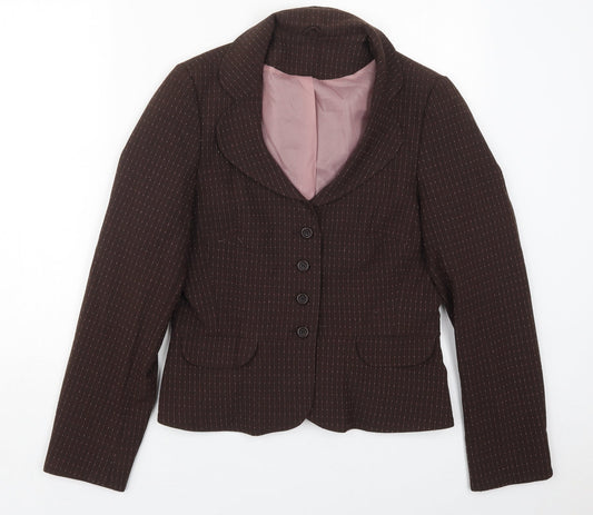 Dorothy Perkins Womens Brown Striped Polyester Jacket Suit Jacket Size 12