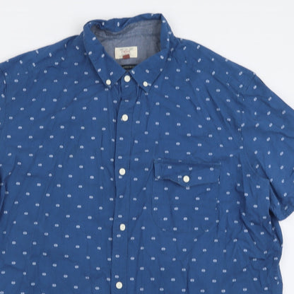 Mens UK Size 2XL NEXT Blue  Button-Up Short Sleeve Casual Shirt