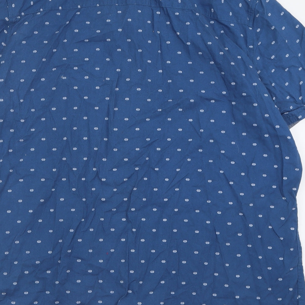 Mens UK Size 2XL NEXT Blue  Button-Up Short Sleeve Casual Shirt