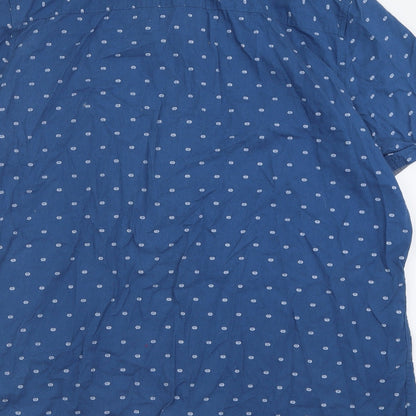 Mens UK Size 2XL NEXT Blue  Button-Up Short Sleeve Casual Shirt