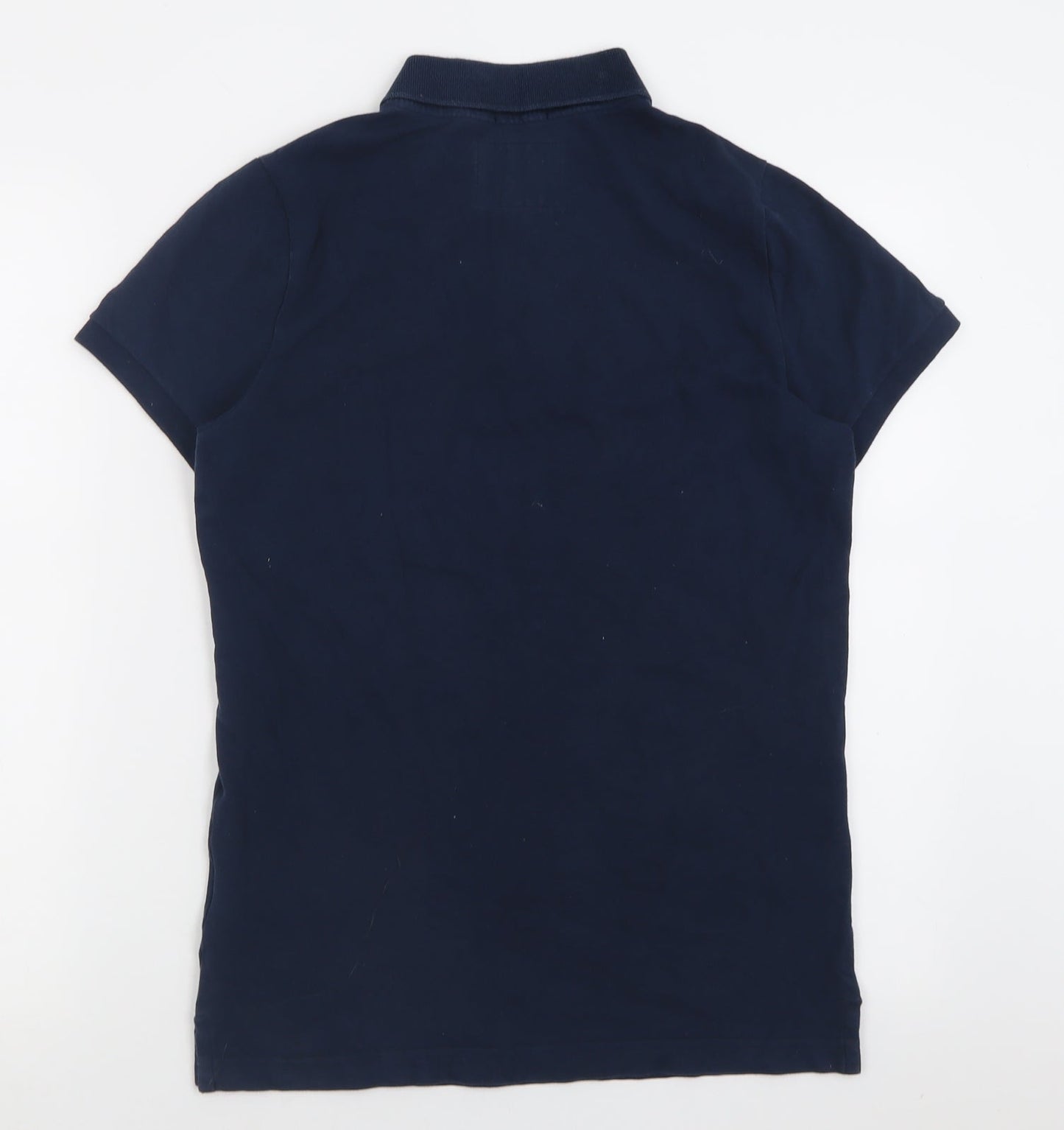 Hollister Mens Blue  Cotton  Polo Size S Collared Button