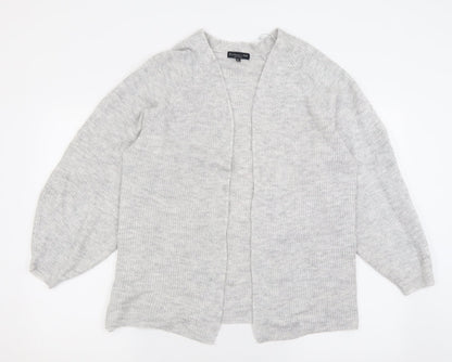 F&F Womens Grey V-Neck  Acrylic Cardigan Jumper Size 8