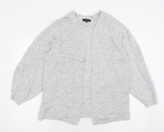 F&F Womens Grey V-Neck  Acrylic Cardigan Jumper Size 8