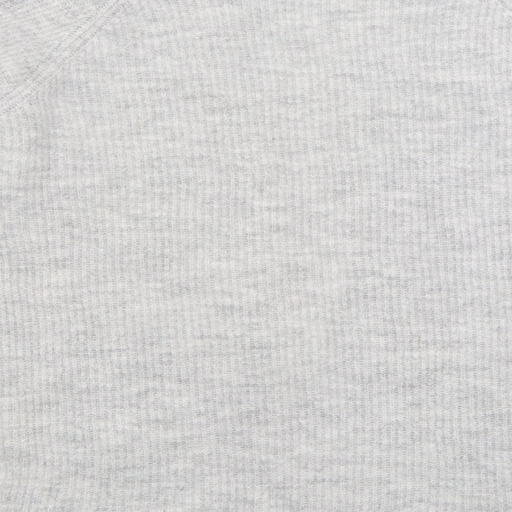 F&F Womens Grey V-Neck  Acrylic Cardigan Jumper Size 8