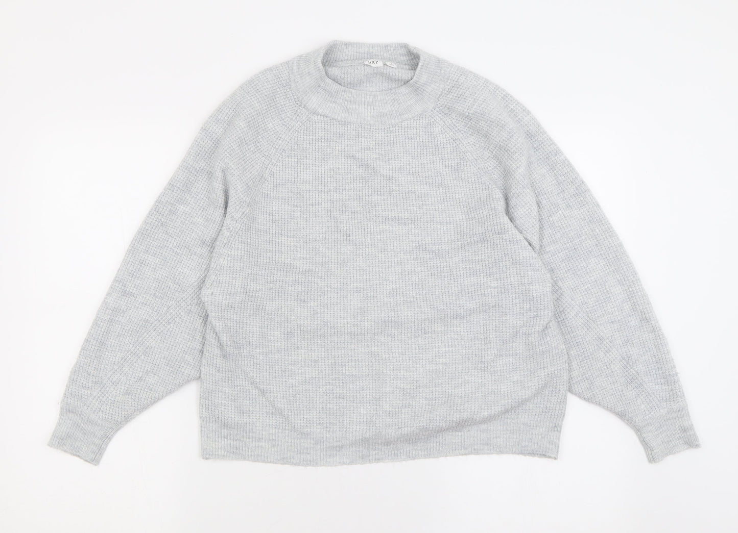 Gap Womens Grey Crew Neck  Acrylic Pullover Jumper Size S