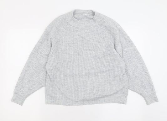 Gap Womens Grey Crew Neck  Acrylic Pullover Jumper Size S