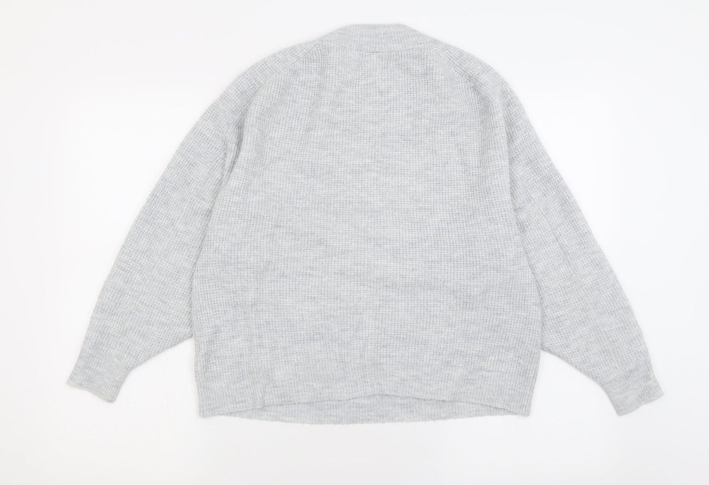 Gap Womens Grey Crew Neck  Acrylic Pullover Jumper Size S