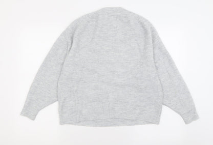 Gap Womens Grey Crew Neck  Acrylic Pullover Jumper Size S