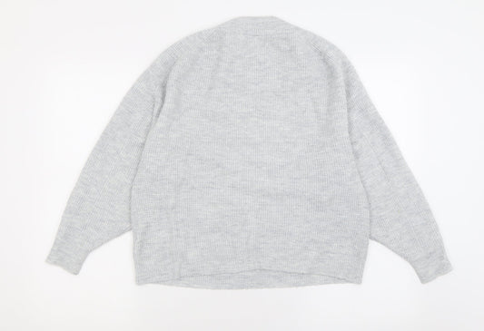 Gap Womens Grey Crew Neck  Acrylic Pullover Jumper Size S