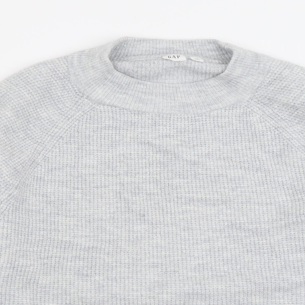 Gap Womens Grey Crew Neck  Acrylic Pullover Jumper Size S