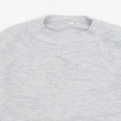 Gap Womens Grey Crew Neck  Acrylic Pullover Jumper Size S
