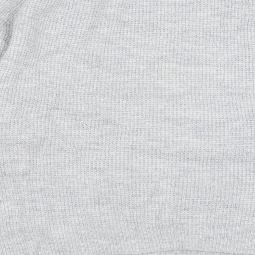 Gap Womens Grey Crew Neck  Acrylic Pullover Jumper Size S