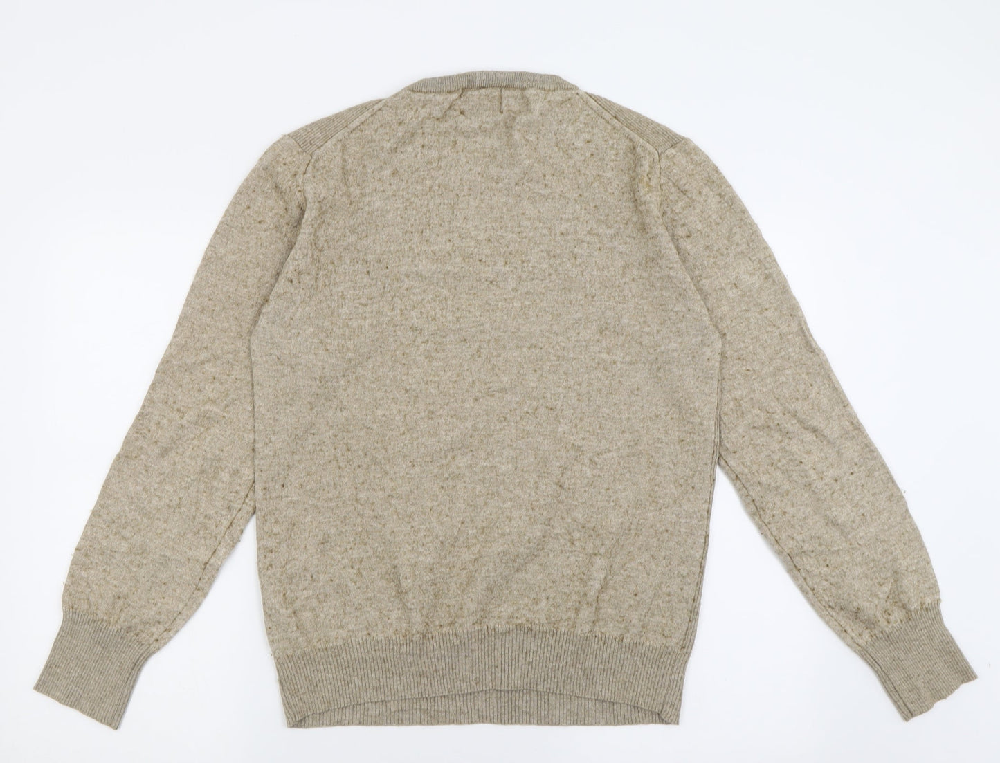 Label Lab Mens Brown Crew Neck  Cotton Pullover Jumper Size M