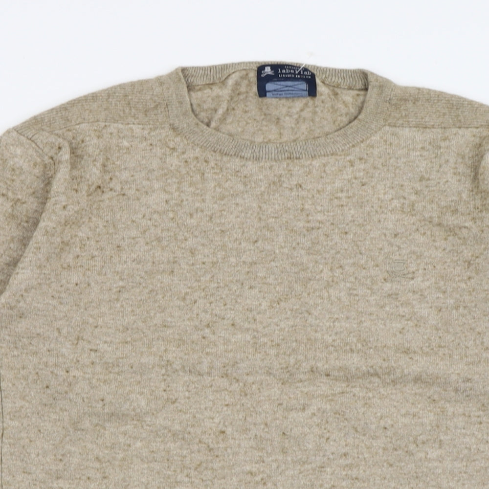 Label Lab Mens Brown Crew Neck  Cotton Pullover Jumper Size M