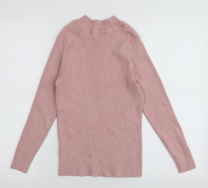 Primark Womens Pink High Neck  Viscose Pullover Jumper Size XL