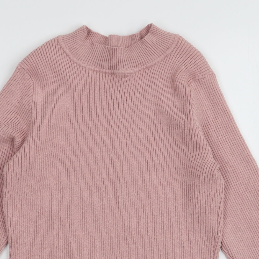 Primark Womens Pink High Neck  Viscose Pullover Jumper Size XL