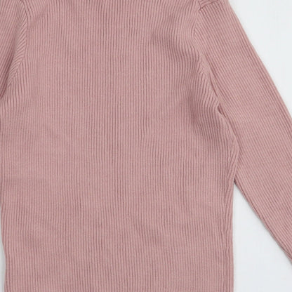 Primark Womens Pink High Neck  Viscose Pullover Jumper Size XL