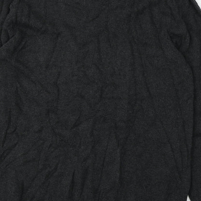 Maine Mens Grey Round Neck  Cotton Pullover Jumper Size M