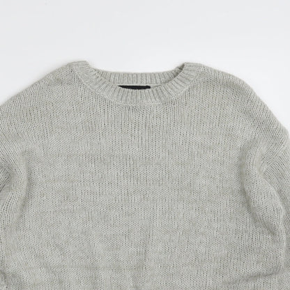 New Look Womens Grey Crew Neck  Acrylic Pullover Jumper Size S