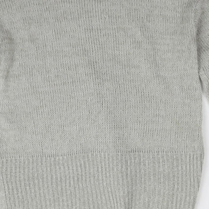 New Look Womens Grey Crew Neck  Acrylic Pullover Jumper Size S