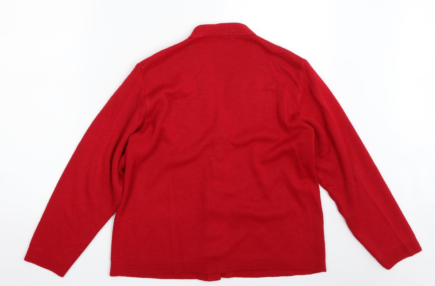 Womens UK Size M Care Red Cardigan Jumper