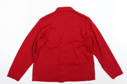 Womens UK Size M Care Red Cardigan Jumper
