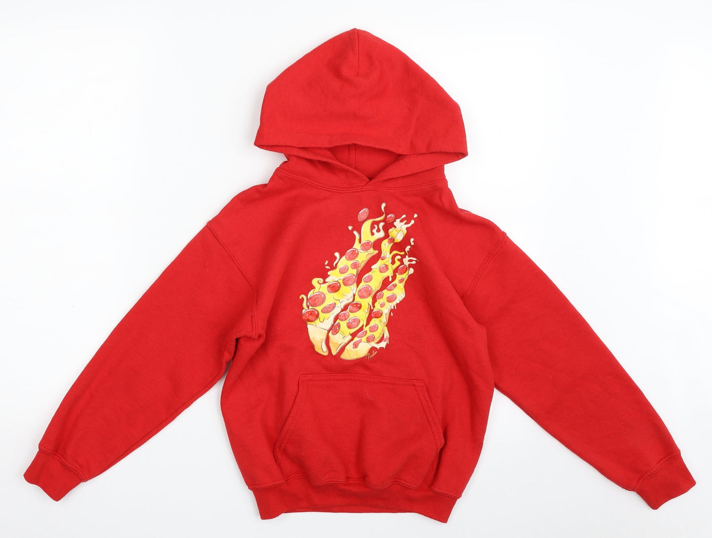 Gildan Boys Red  Cotton Pullover Hoodie Size S   - Preston