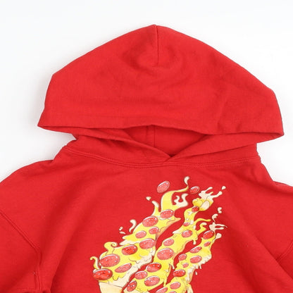 Gildan Boys Red  Cotton Pullover Hoodie Size S   - Preston