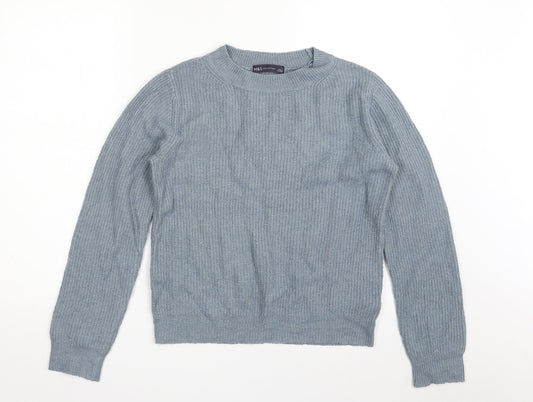 Womens UK Size 8 Marks and Spencer Blue Pullover Jumper