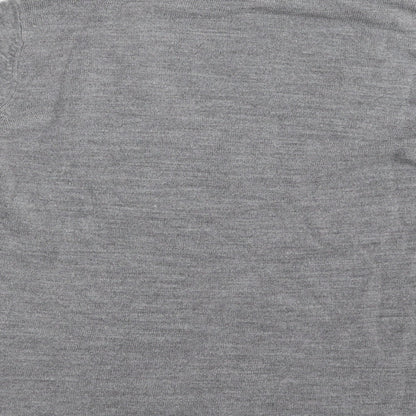 BHS Womens Grey V-Neck  Acrylic Pullover Jumper Size 16