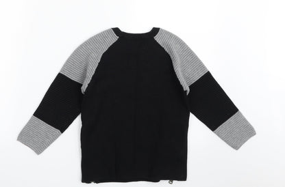 TU Girls Black Crew Neck  100% Cotton Pullover Jumper Size 6 Years  Pullover
