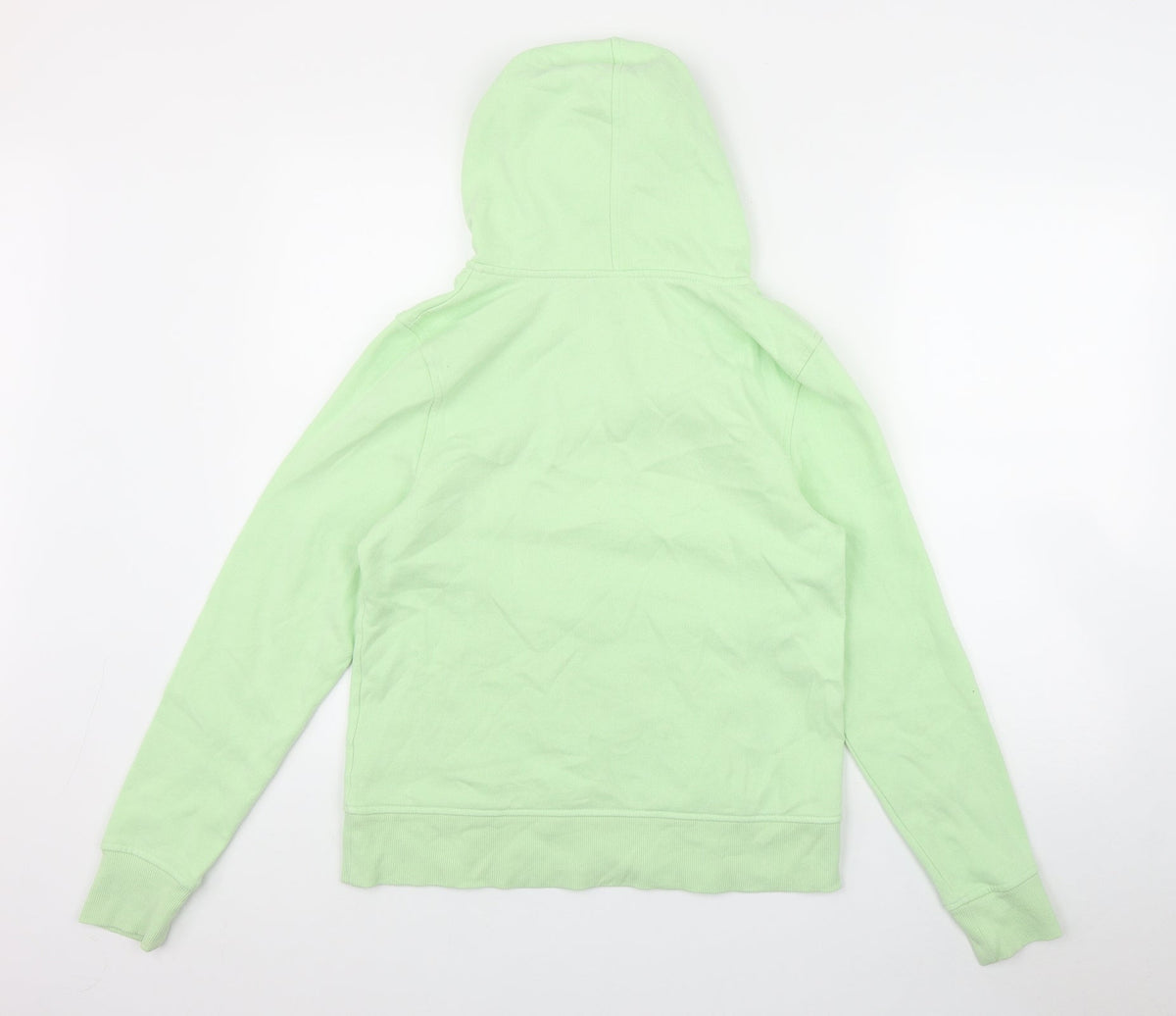 Back view of Amazon women’s green cotton pullover hoodie, size S