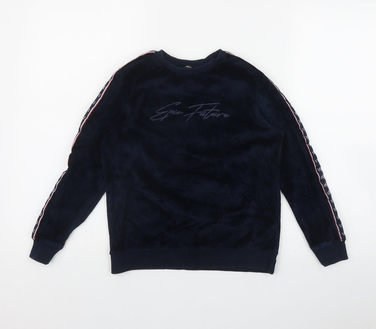 Additional front view of George boys’ blue polyester pullover sweatshirt, size 8-9, years - 'epic future'