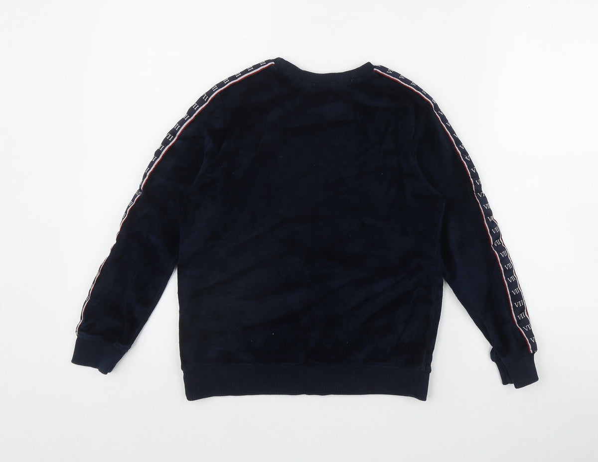 Back view of George boys’ blue polyester pullover sweatshirt, size 8-9, years - 'epic future'