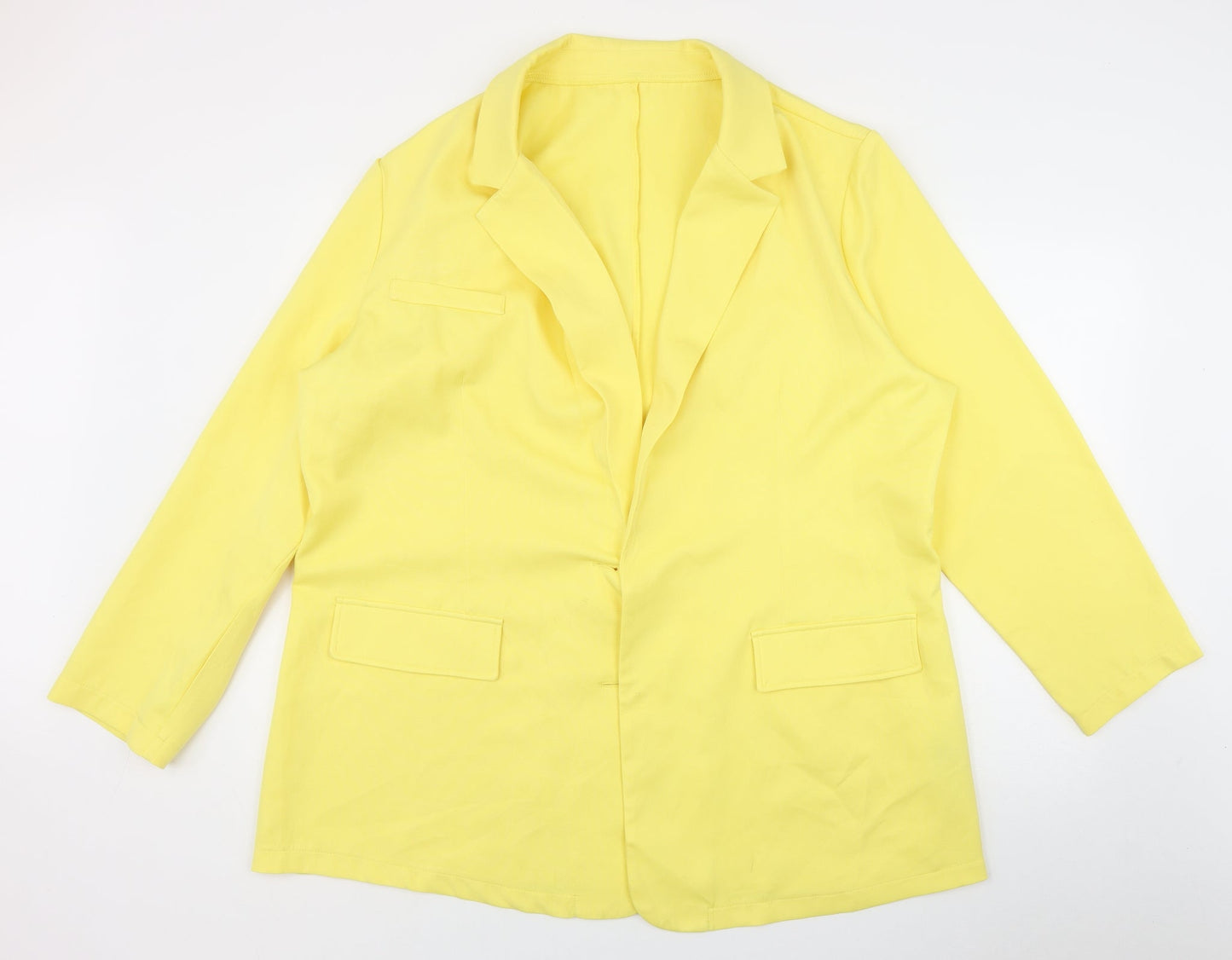 SheIn Womens Yellow  Polyester Jacket Blazer Size 3XL