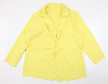 SheIn Womens Yellow  Polyester Jacket Blazer Size 3XL